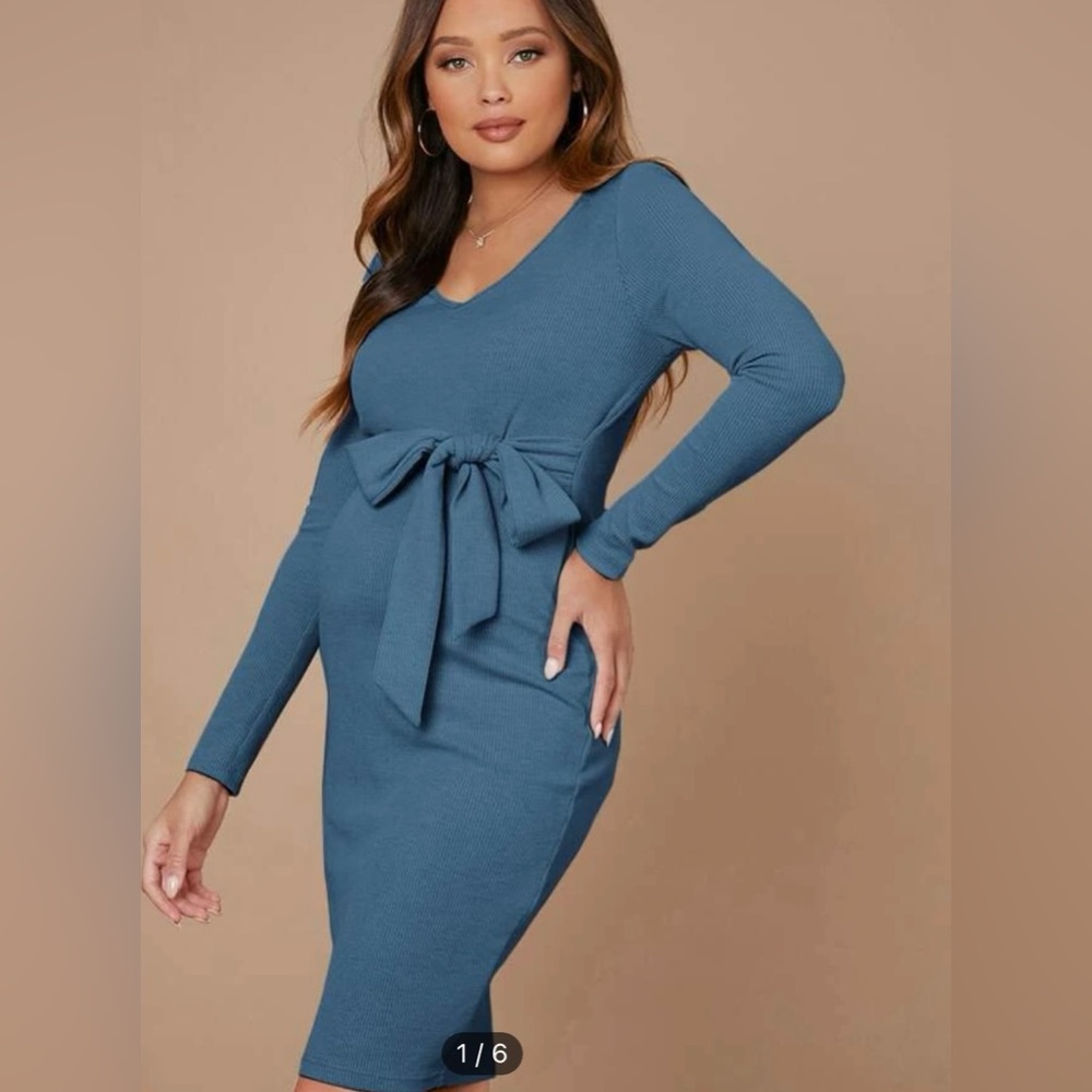 Blue maternity dress